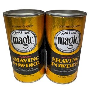 SoftSheen-Carson Magic Shaving Powder Mens 4.5oz Gold Fragrant 2 Pack
